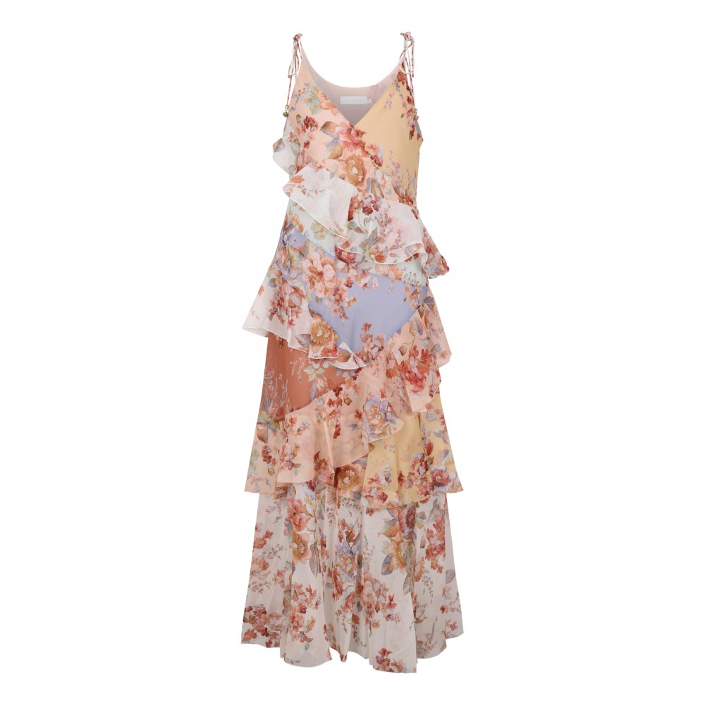 Awaken frilled slip dress