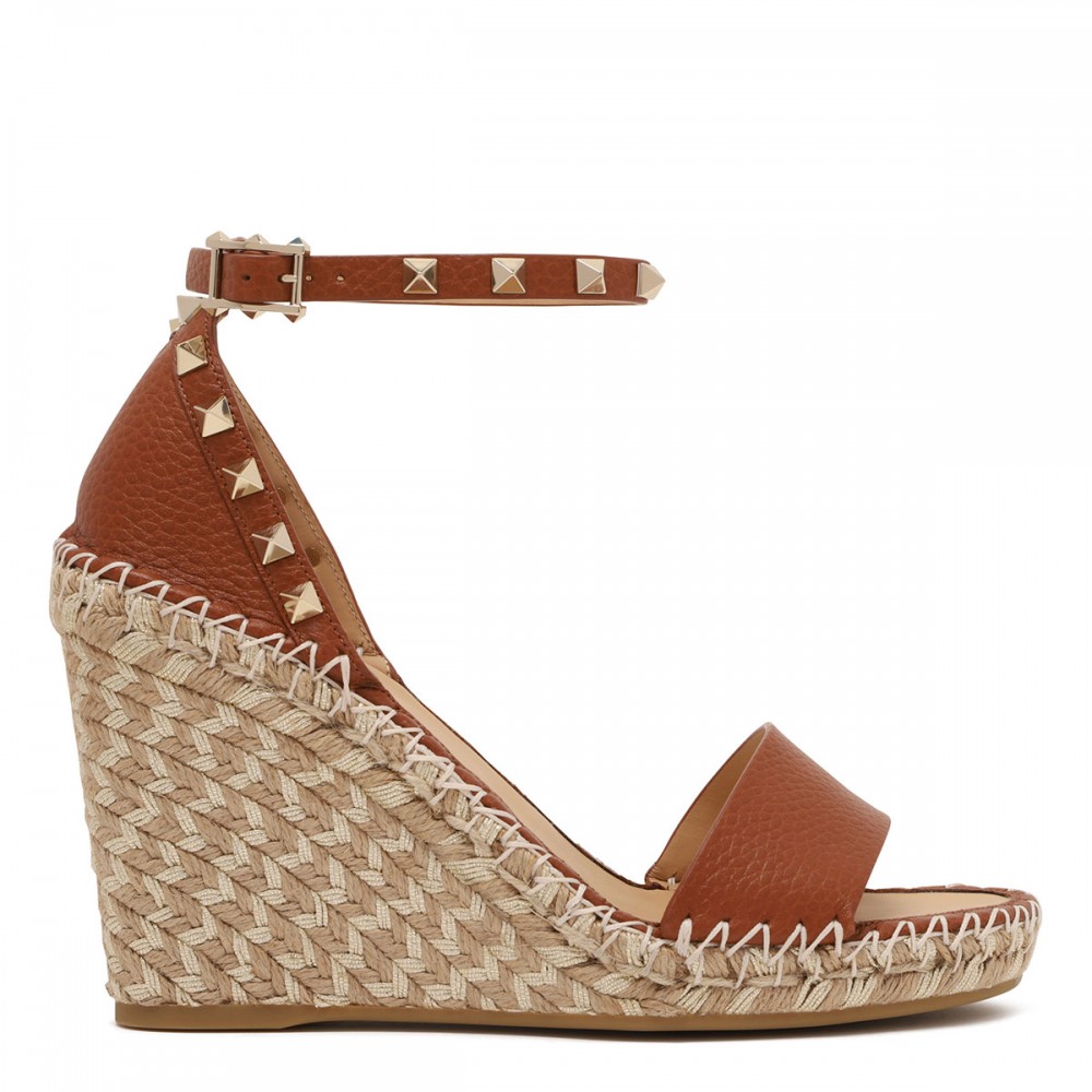 Double Rockstud wedge sandals