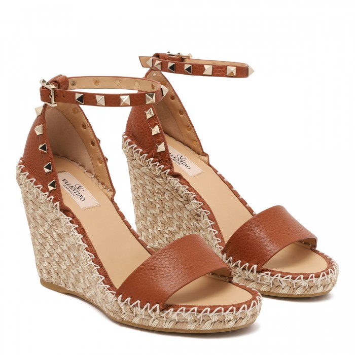 Double Rockstud wedge sandals