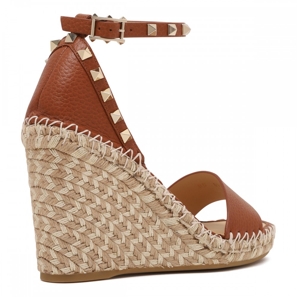 Double Rockstud wedge sandals