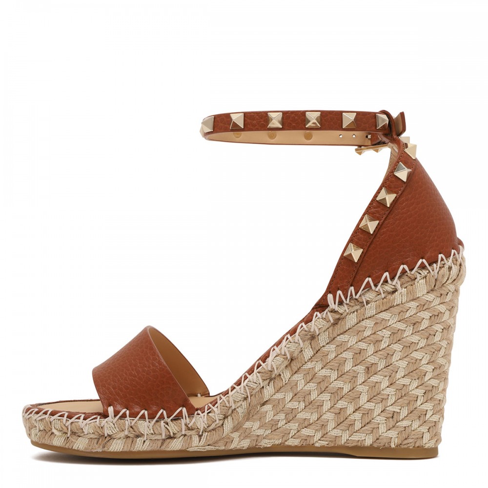 Double Rockstud wedge sandals