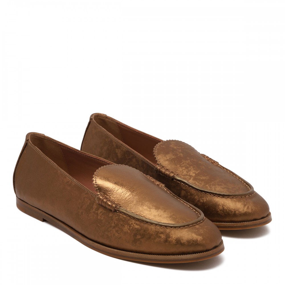 College bronze loafers