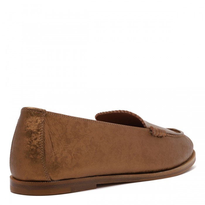 College bronze loafers