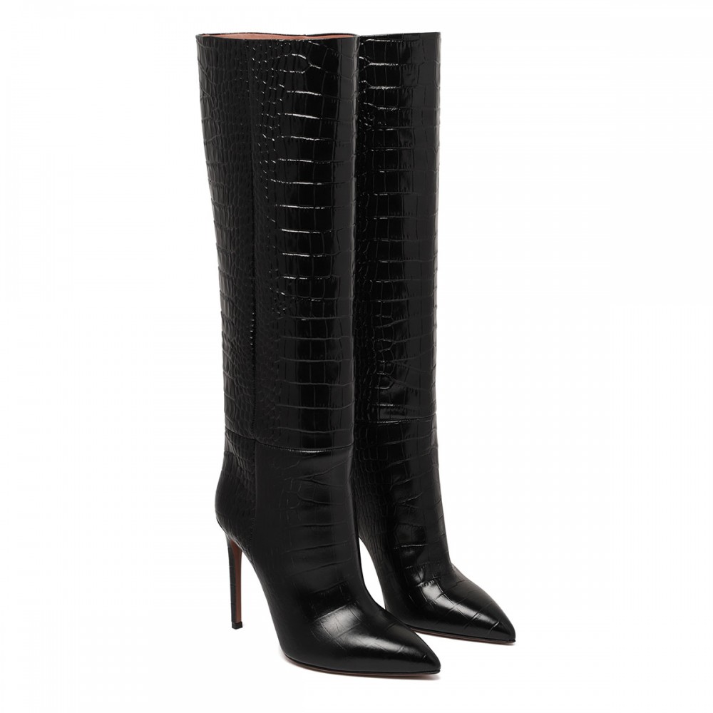 Black stiletto boots