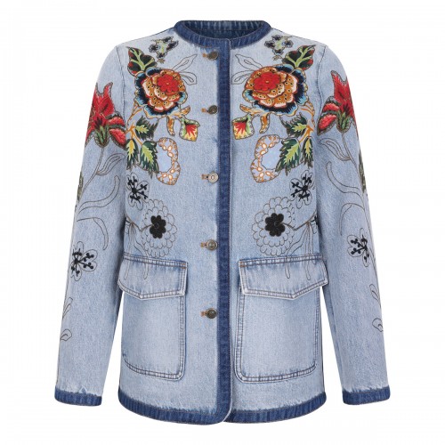 Embroidered denim jacket