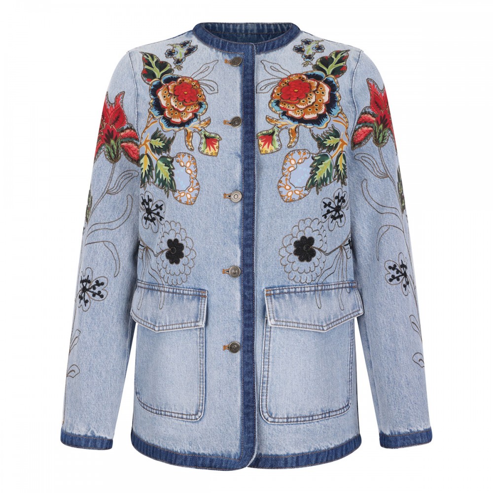 Embroidered denim jacket