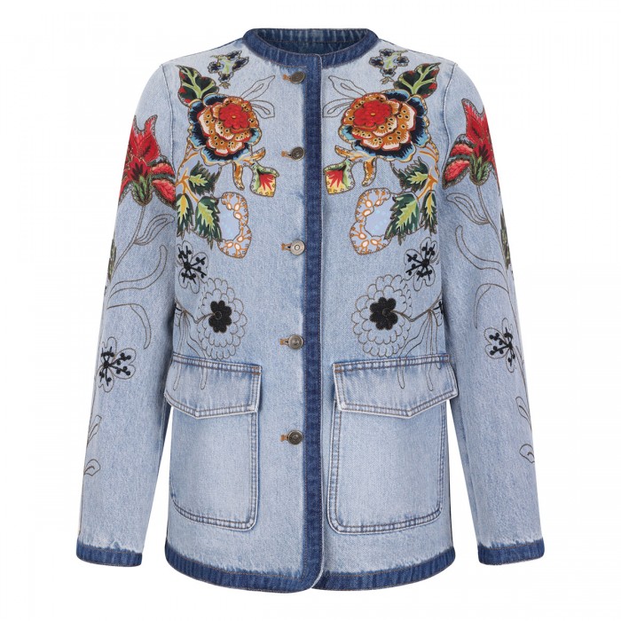 Embroidered denim jacket