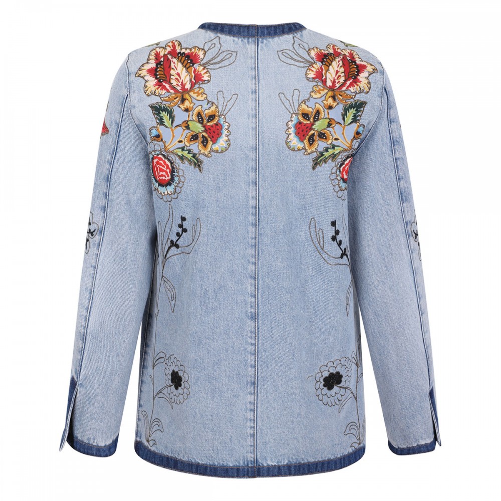 Embroidered denim jacket