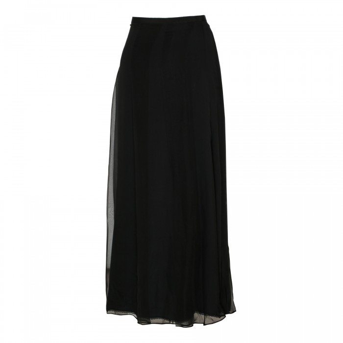 Black silk voile skirt