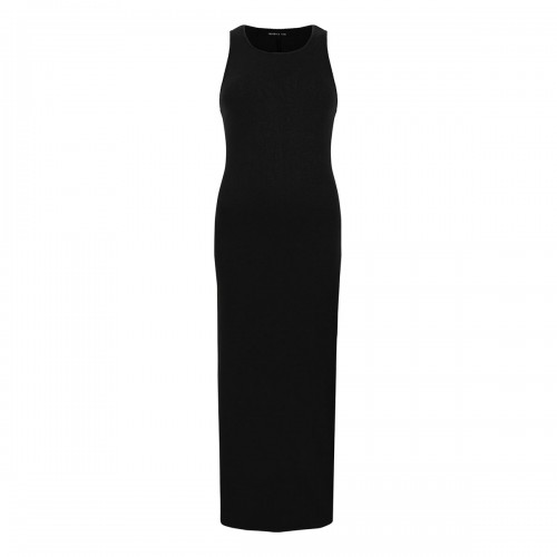 Ribbed knit jersey long dress