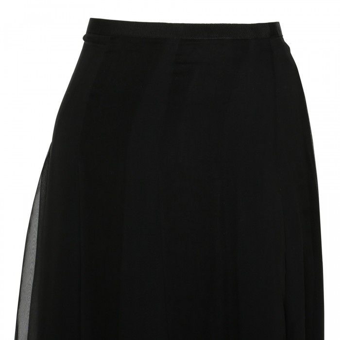 Black silk voile skirt