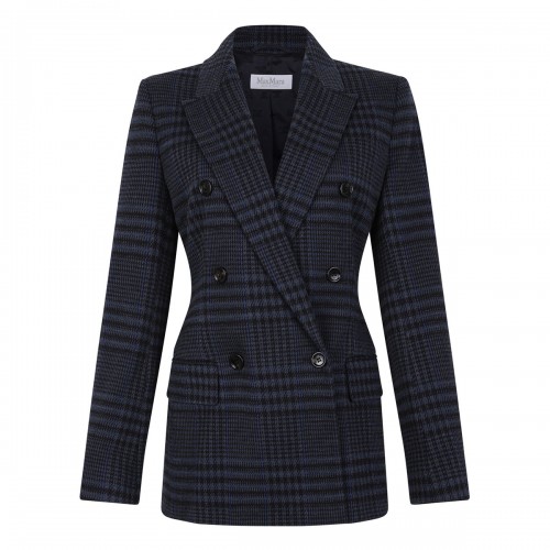 Bisso plaid wool-blend jacket