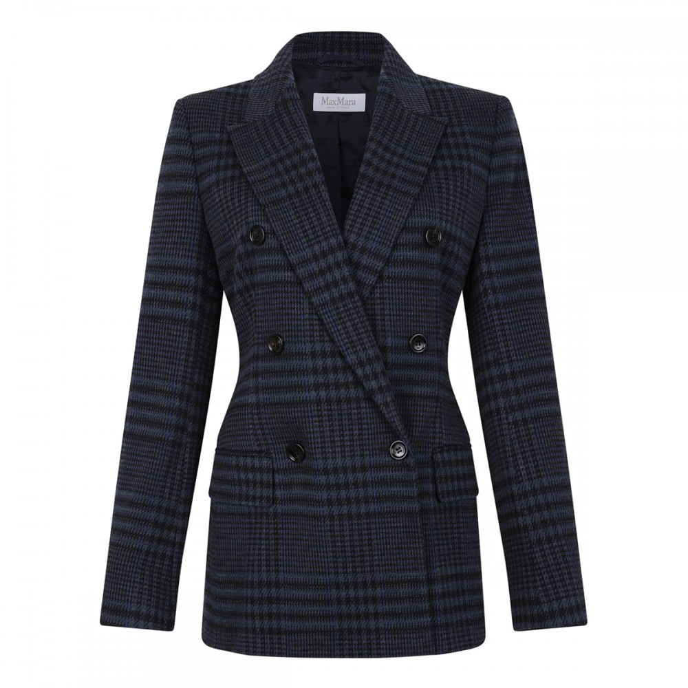 Bisso plaid wool-blend jacket