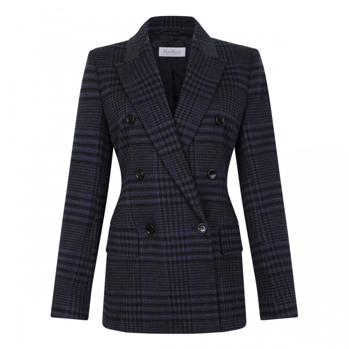 Bisso plaid wool-blend jacket