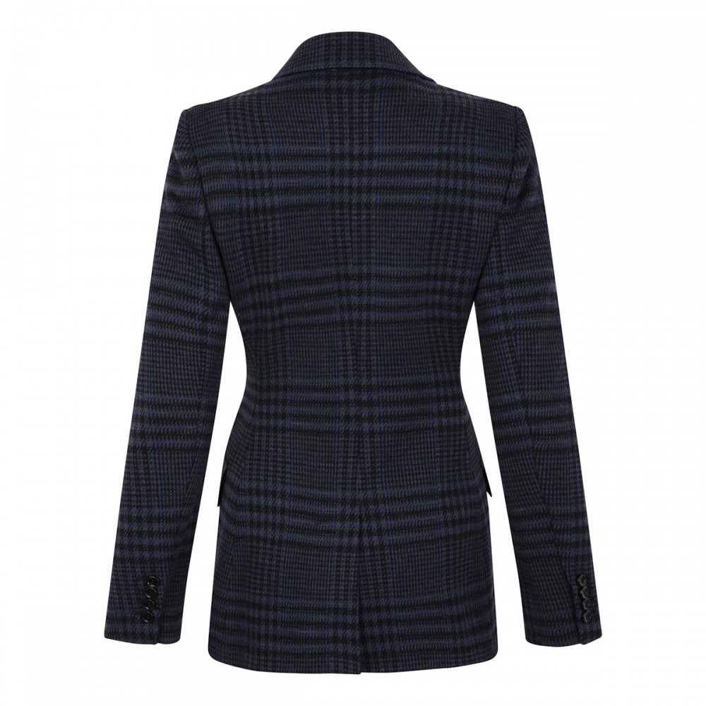 Bisso plaid wool-blend jacket