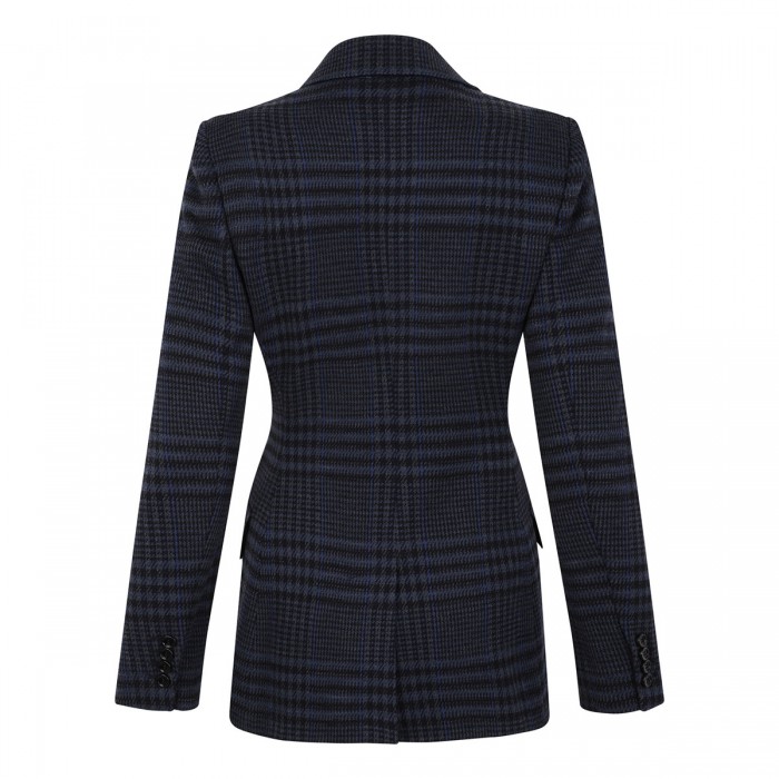 Bisso plaid wool-blend jacket