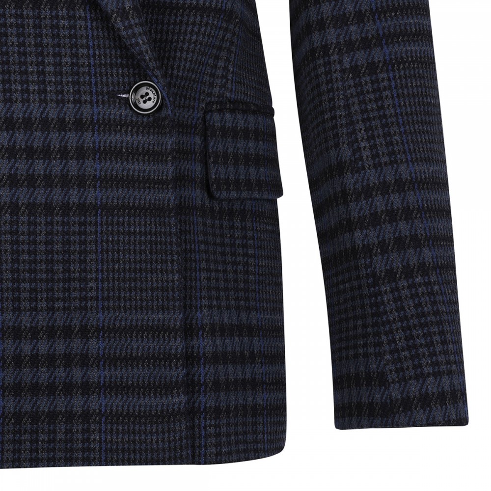 Bisso plaid wool-blend jacket