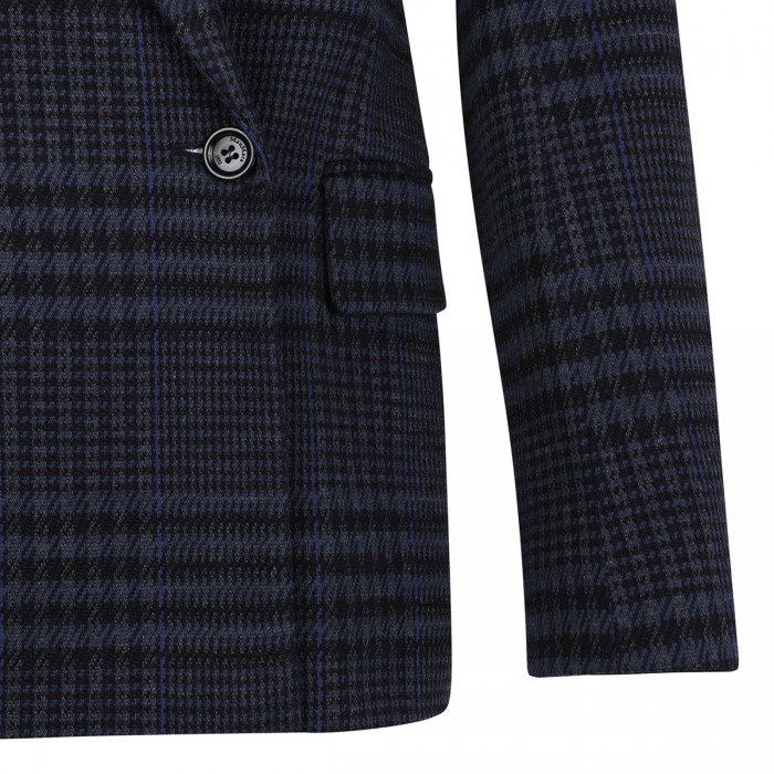 Bisso plaid wool-blend jacket