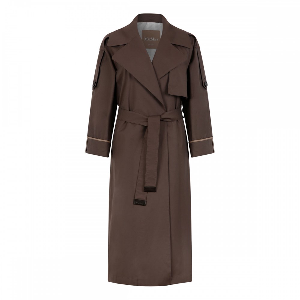 Water-repellent twill trench coat