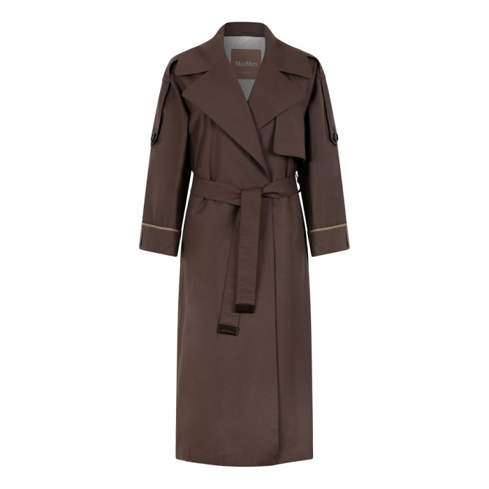 Water-repellent twill trench coat