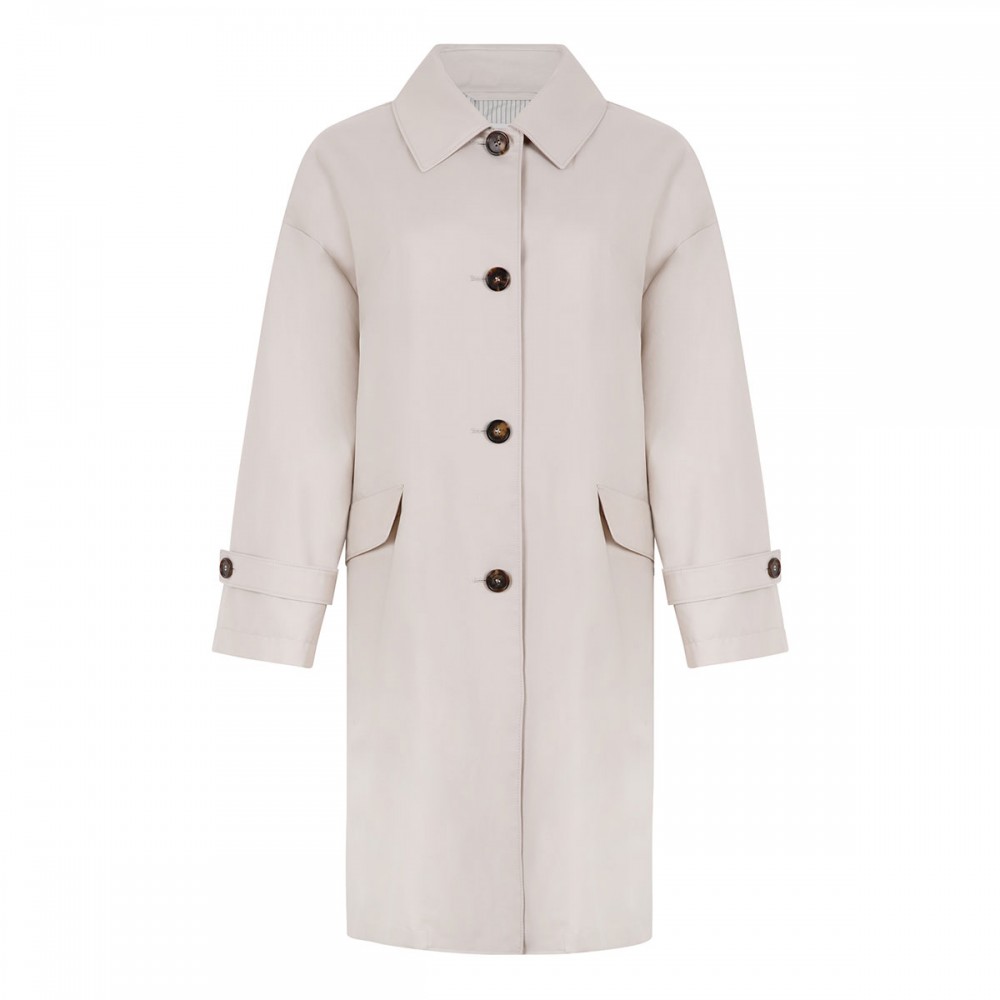 Natural hue cotton blend car coat