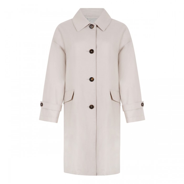 Natural hue cotton blend car coat
