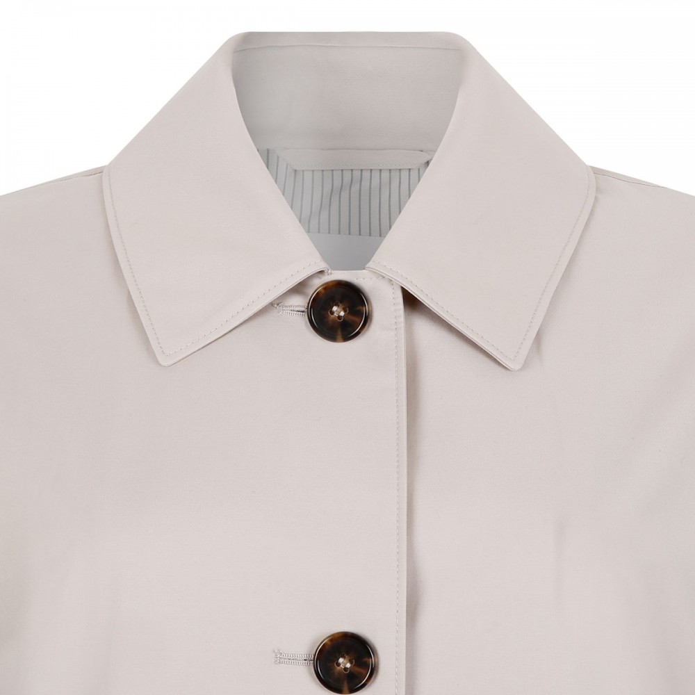 Natural hue cotton blend car coat