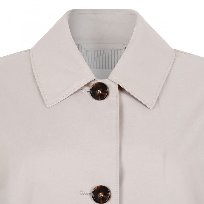 Natural hue cotton blend car coat