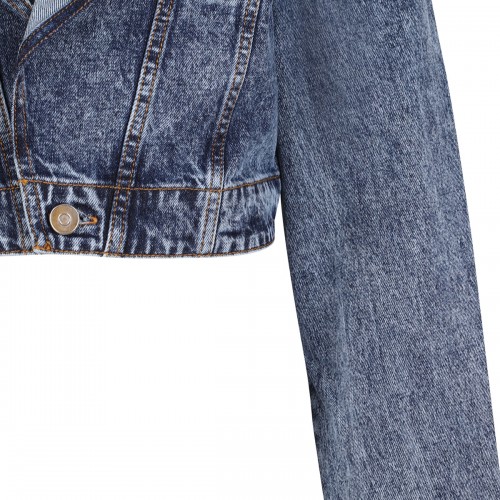 Cropped hooded denim jacket 2