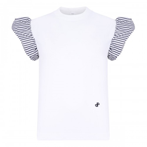 T-shirt with faille sleeves