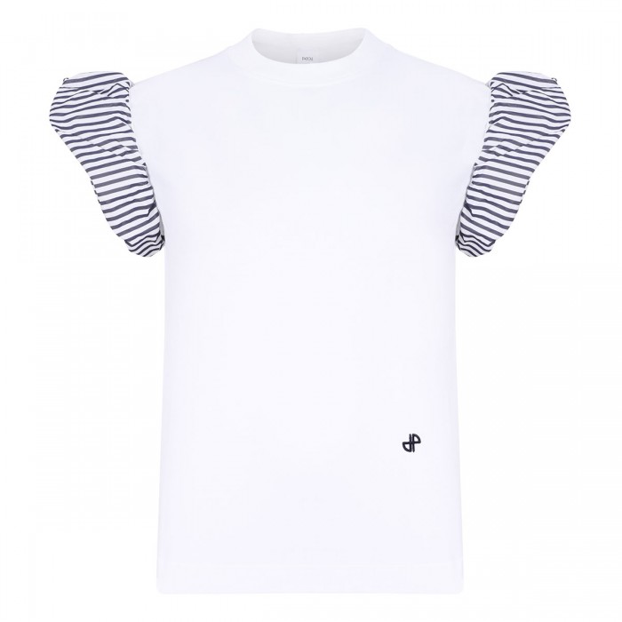 T-shirt with faille sleeves