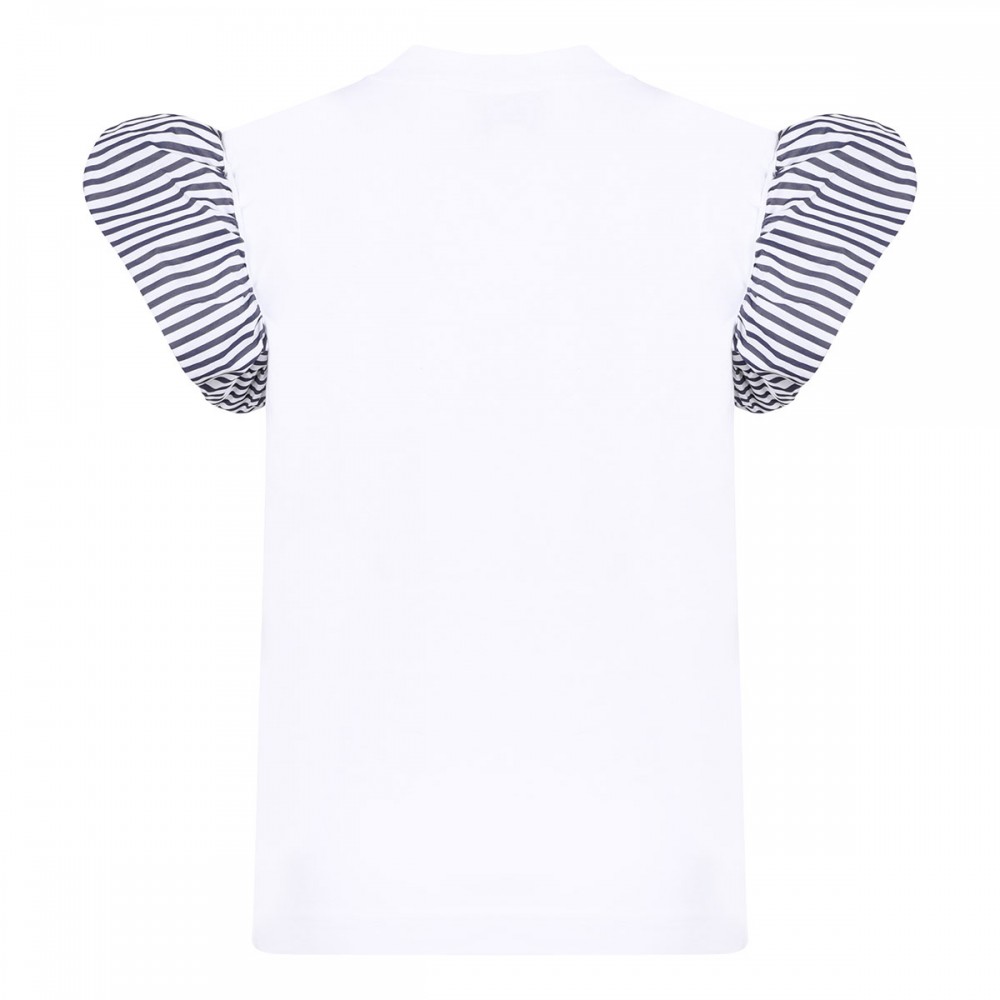 T-shirt with faille sleeves