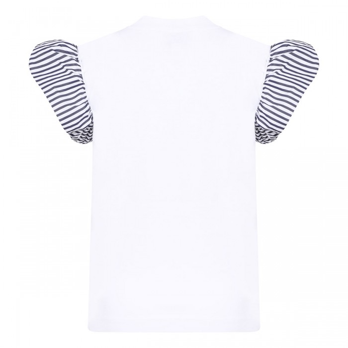 T-shirt with faille sleeves