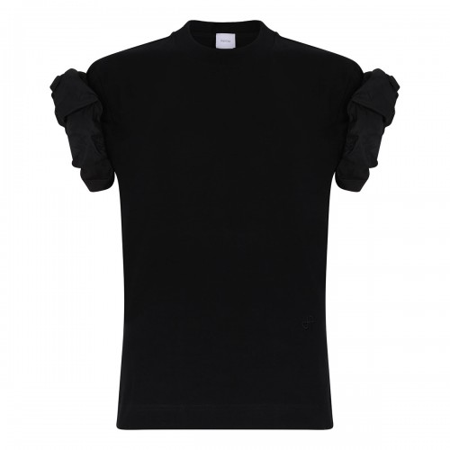 T-shirt with faille sleeves