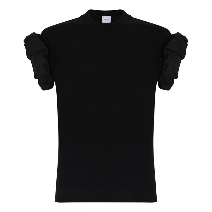T-shirt with faille sleeves
