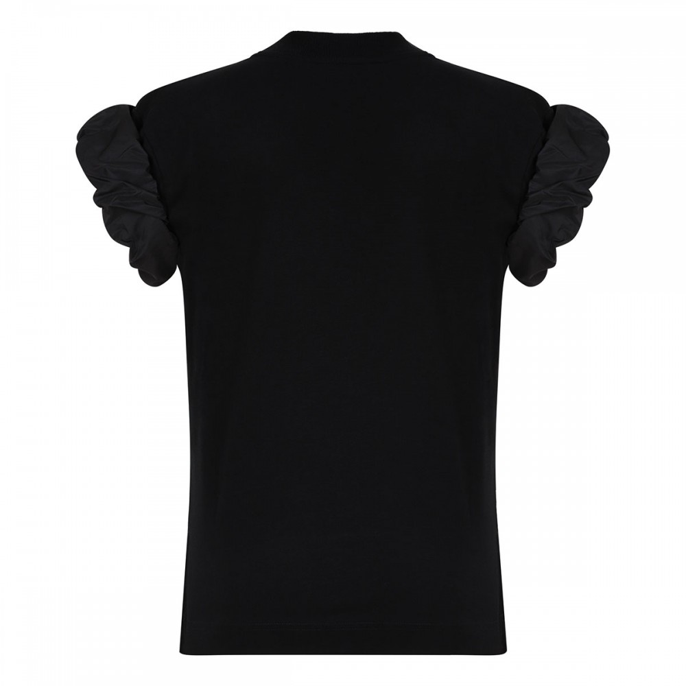 T-shirt with faille sleeves