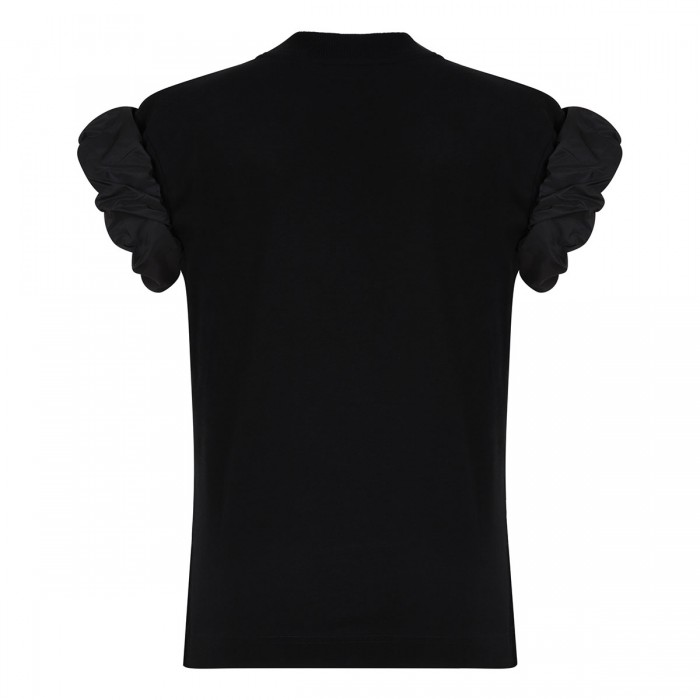 T-shirt with faille sleeves