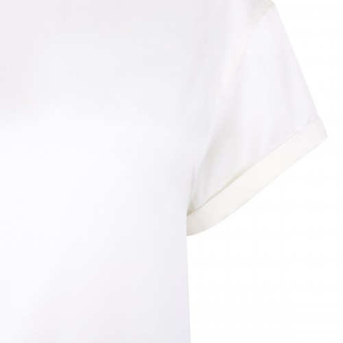 White silk T-shirt with monili 2