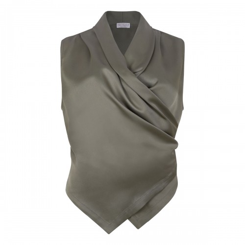 Wrap silk vest