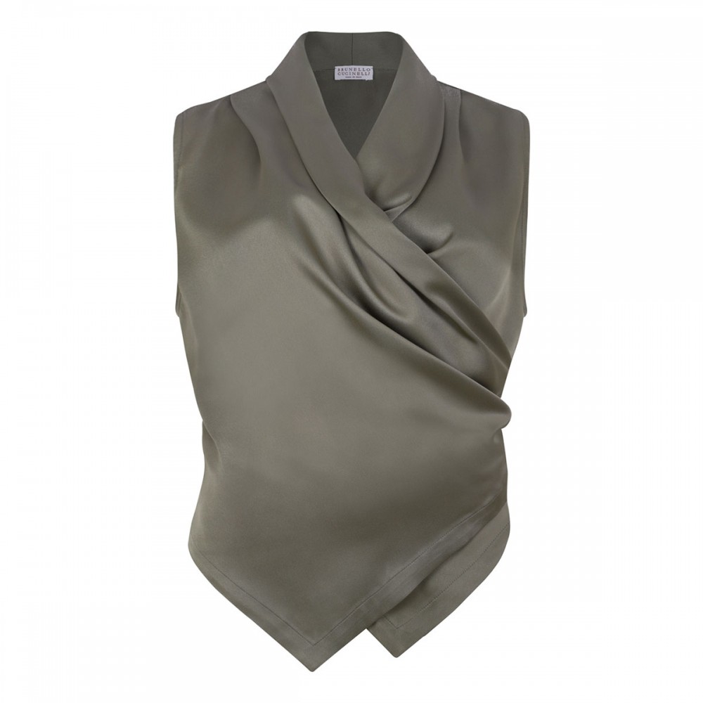 Wrap silk vest