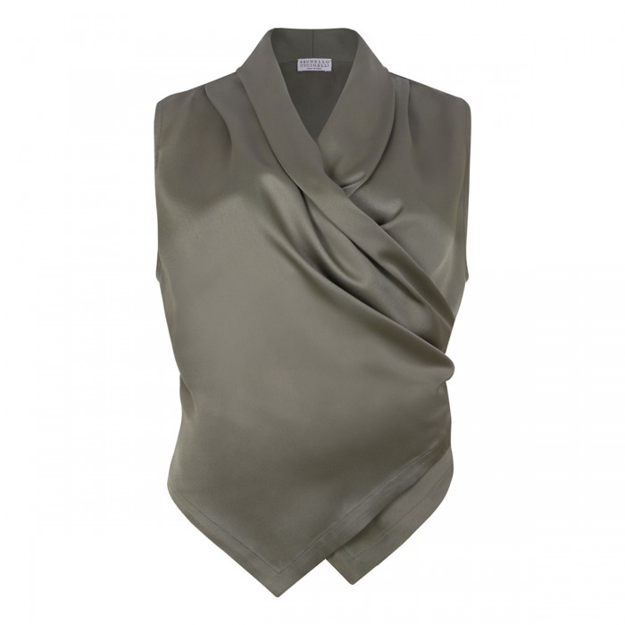 Wrap silk vest