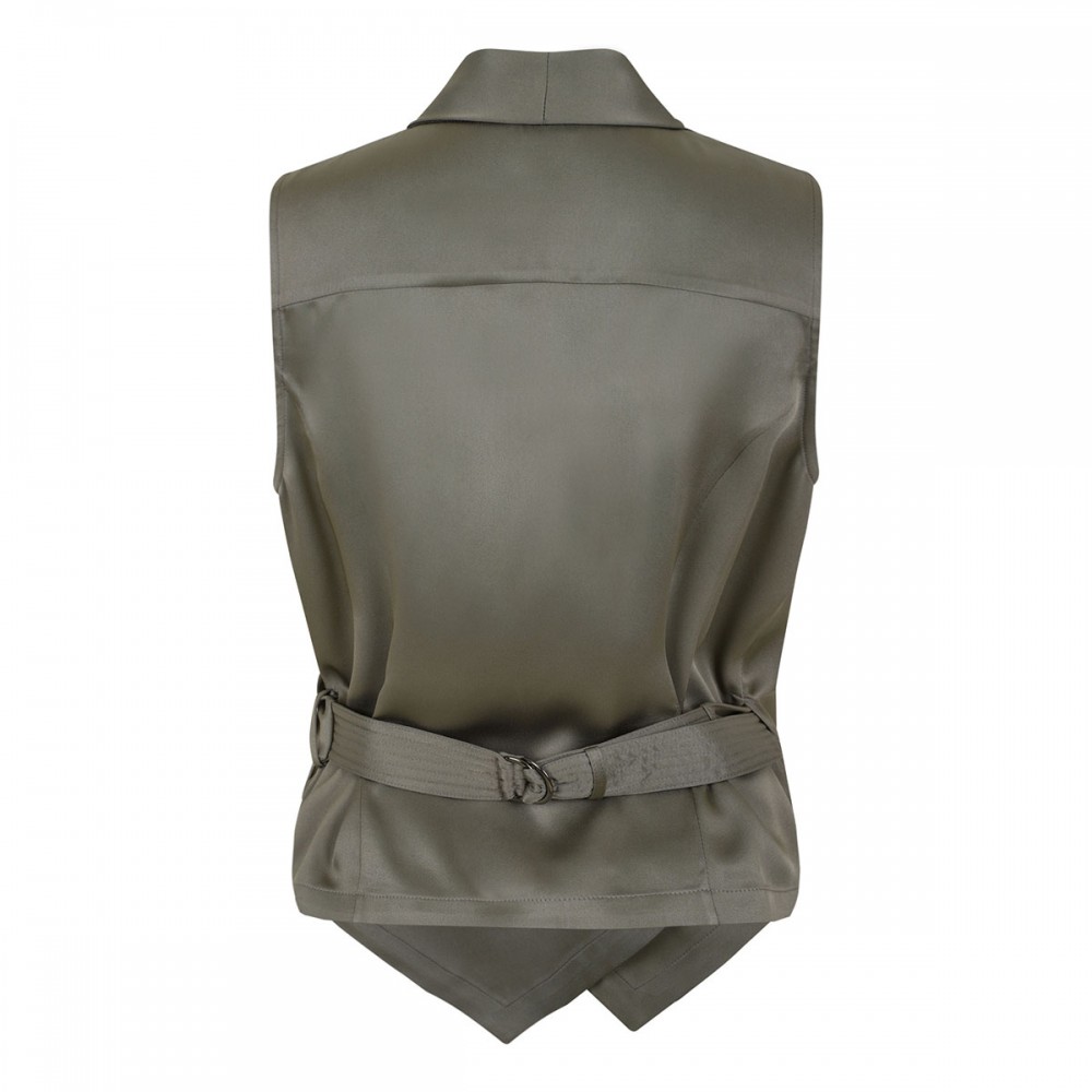 Wrap silk vest