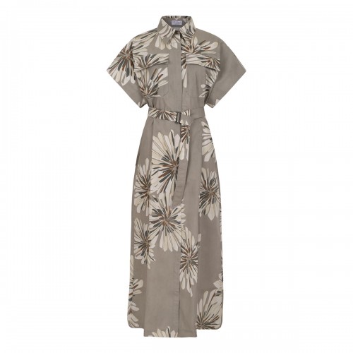 Floral print shirt dress