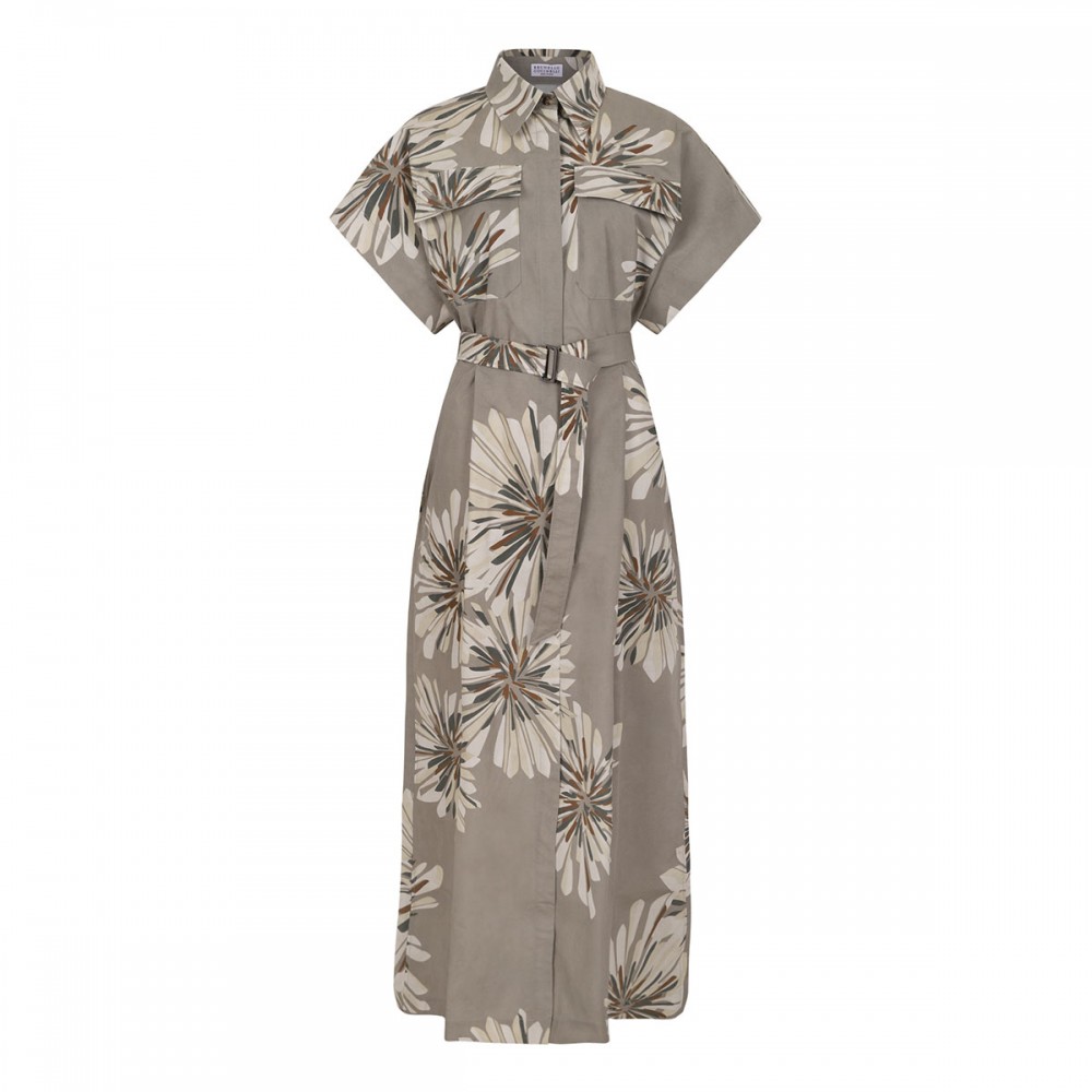 Floral print shirt dress