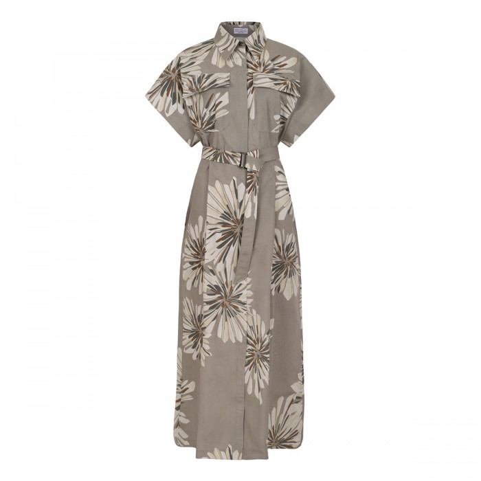 Floral print shirt dress