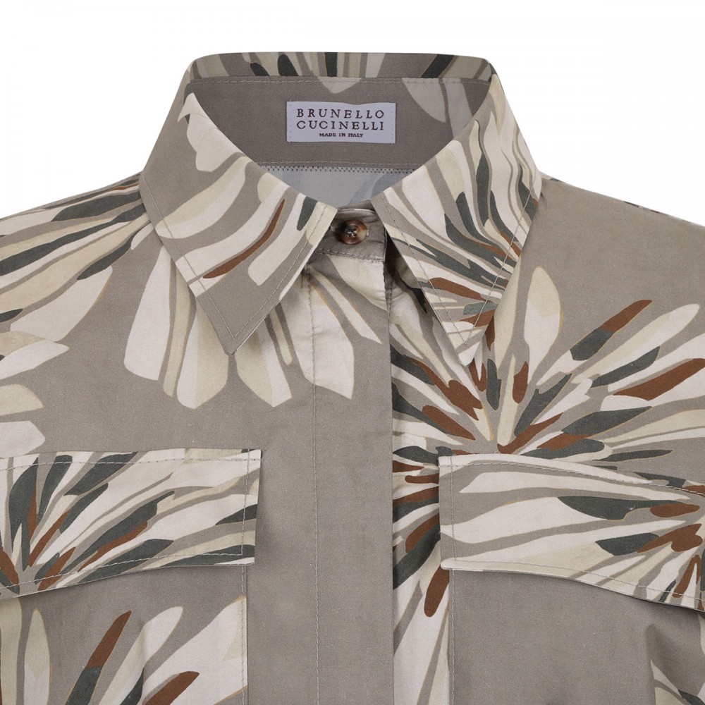 Floral print shirt dress