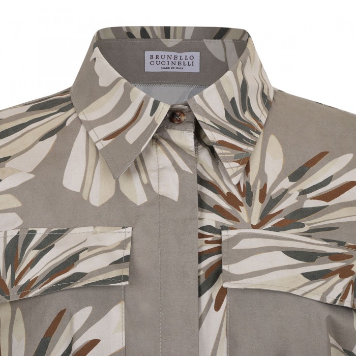 Floral print shirt dress