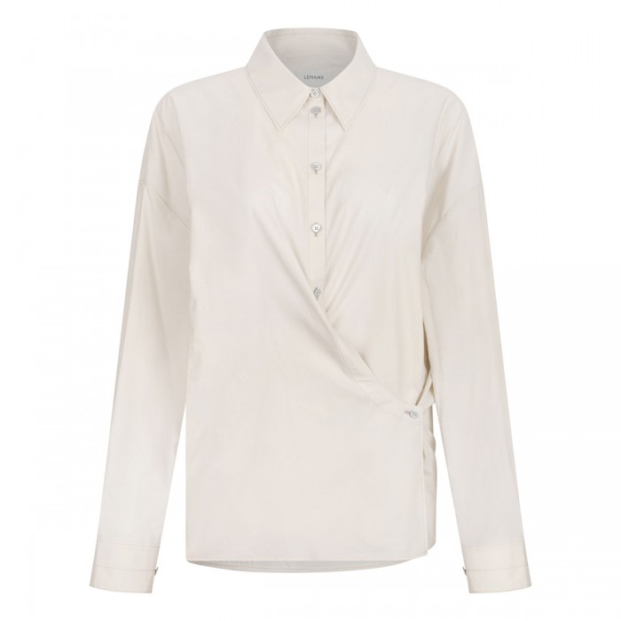 Straight collar twisted shirt