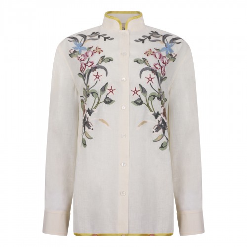 Embroidered linen shirt