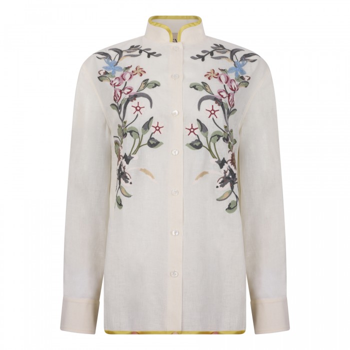 Embroidered linen shirt